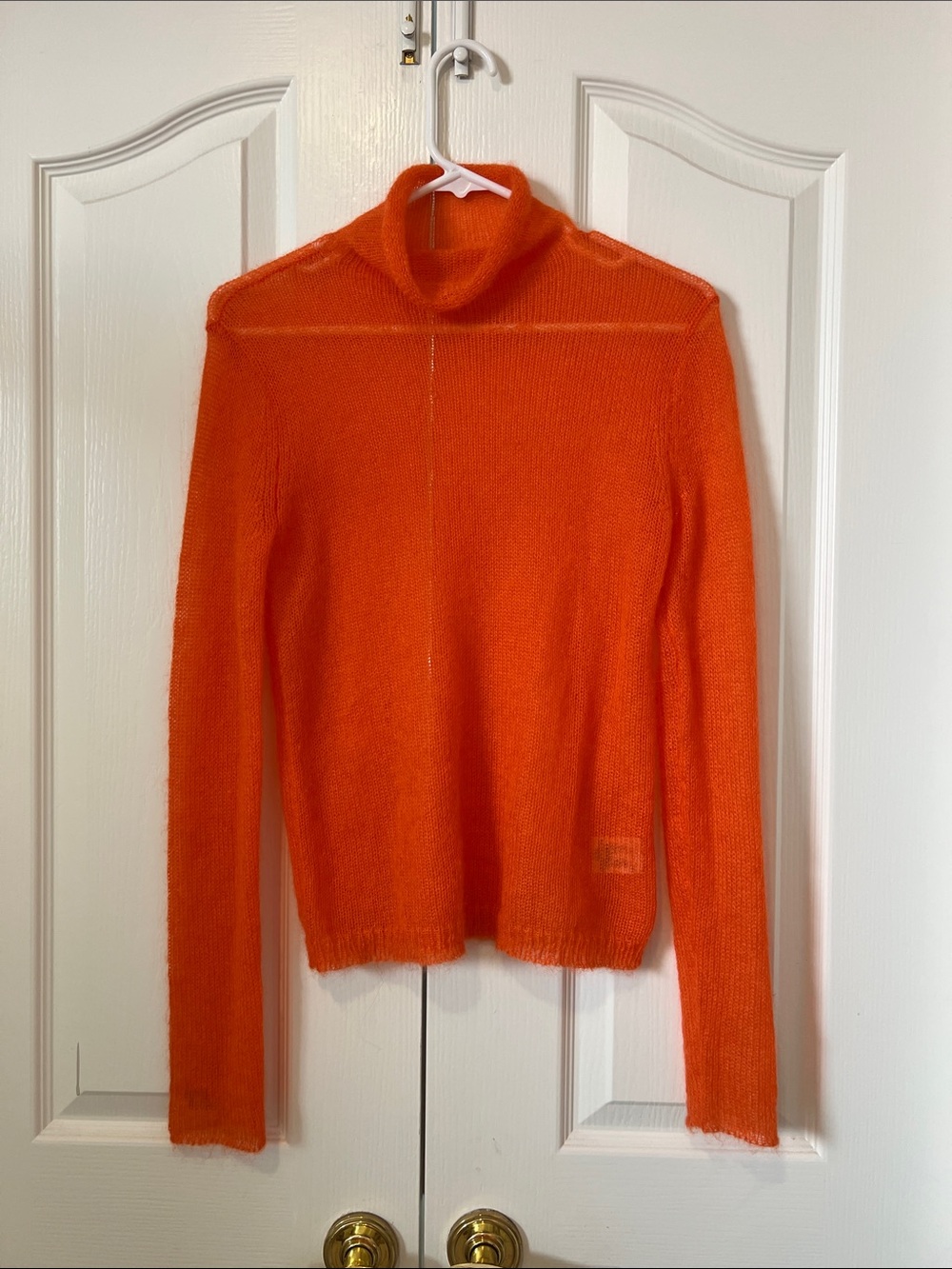 Super cute orange semi-sheer sweater! XS